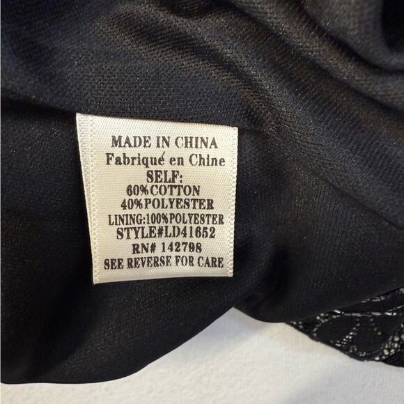 Lace Cold Shoulder Dress black cocktail wedding date night LBD Women’s Large - Picture 6 of 8